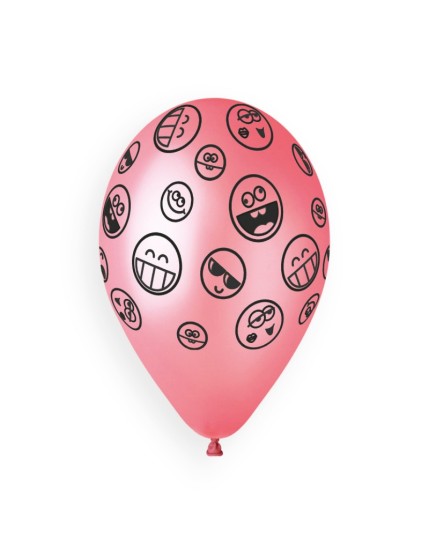 Sachet de 5 ballons anniversaire imprimé Crazy faces Faites La Fête Ballons & Arches